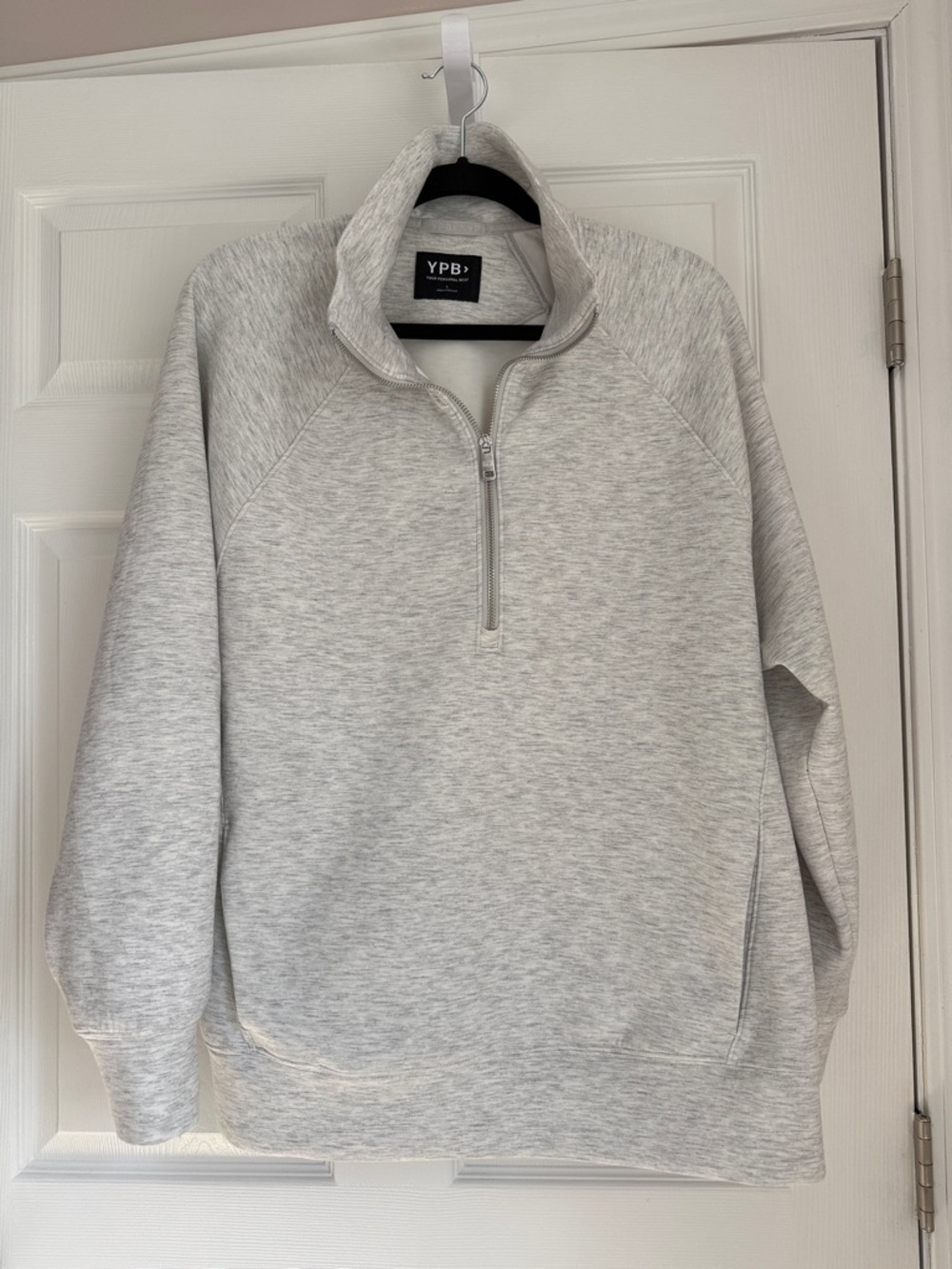 Abercrombie & Fitch Light Gray Half-Zip Pullover Sweater